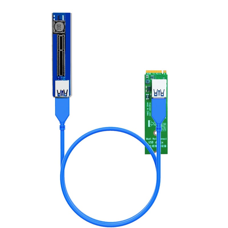 GLOTRENDS UEX108 كابل ريسير M.2 إلى PCIe X4 بطول 600 مم (سرعة PCIe 3.0 X1) ، لبطاقة WiFi PCIe ، بطاقة PCIe M.2 ، بطاقة PCIe USB ، بطاقة صوت ، إلخ - Image 1